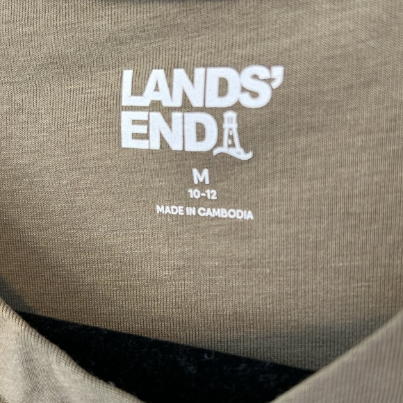 Lands End Womens Long Sleeve A-line Tunic Button‎ Up Top Sunwashed Olive Medium - Picture 6 of 16